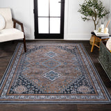 Herr Geometric Medallion Washable Area Rug