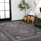 Herr Geometric Medallion Washable Area Rug