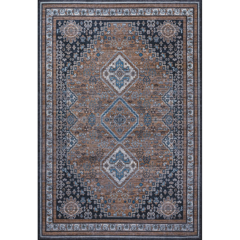 Herr Geometric Medallion Washable Area Rug