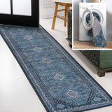 Herr Geometric Medallion Washable Area Rug