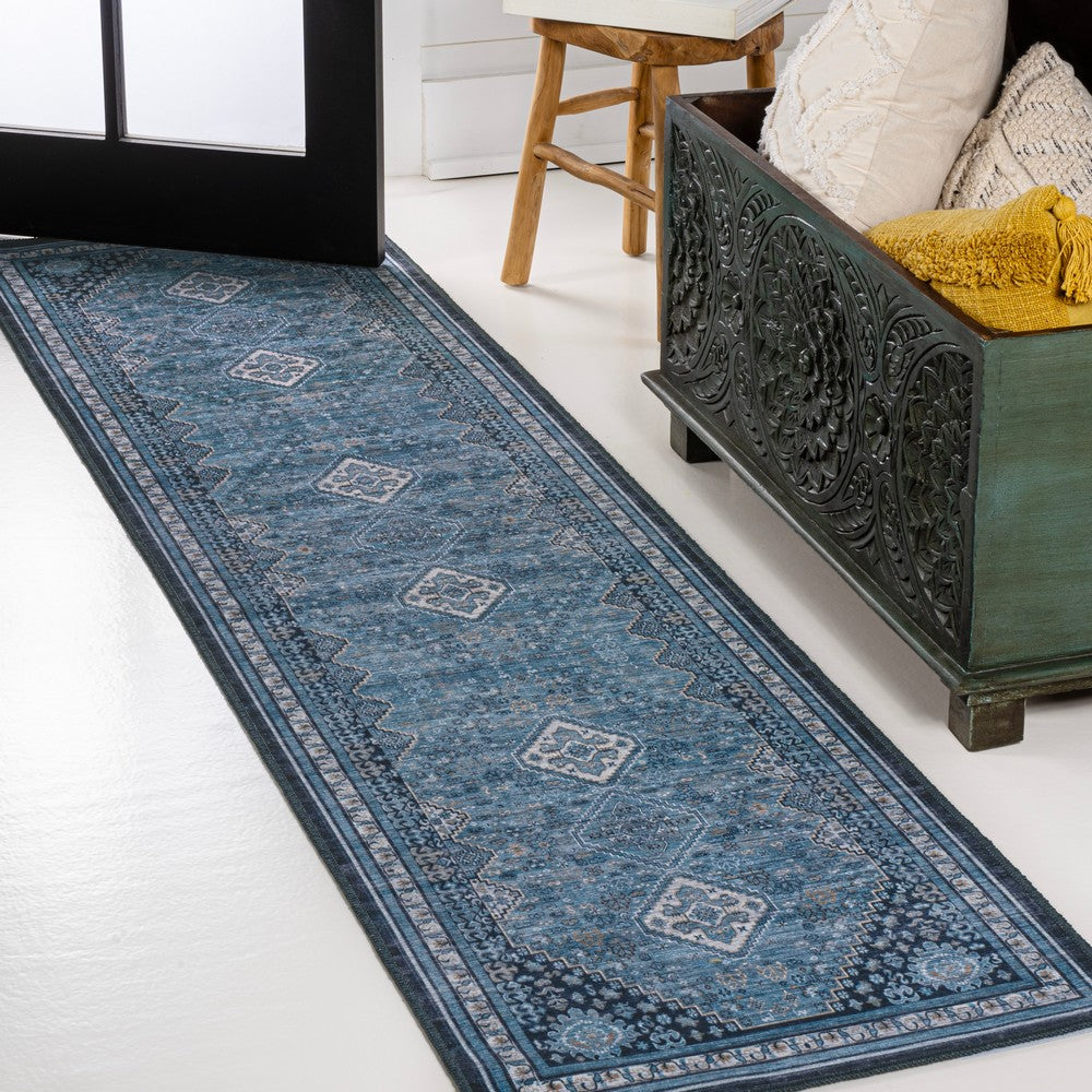 Herr Geometric Medallion Washable Area Rug