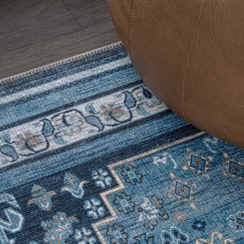 Herr Geometric Medallion Washable Area Rug