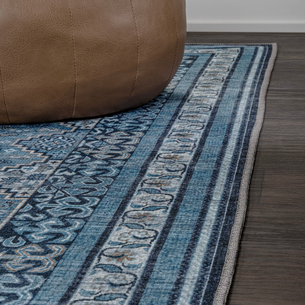 Herr Geometric Medallion Washable Area Rug