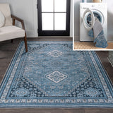 Herr Geometric Medallion Washable Area Rug