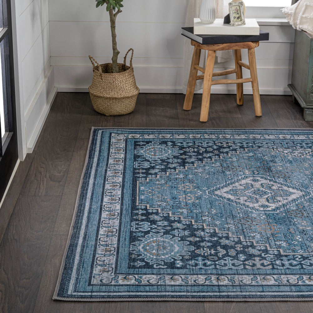 Herr Geometric Medallion Washable Area Rug