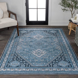 Herr Geometric Medallion Washable Area Rug