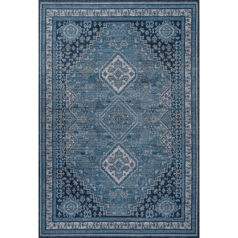 Herr Geometric Medallion Washable Area Rug