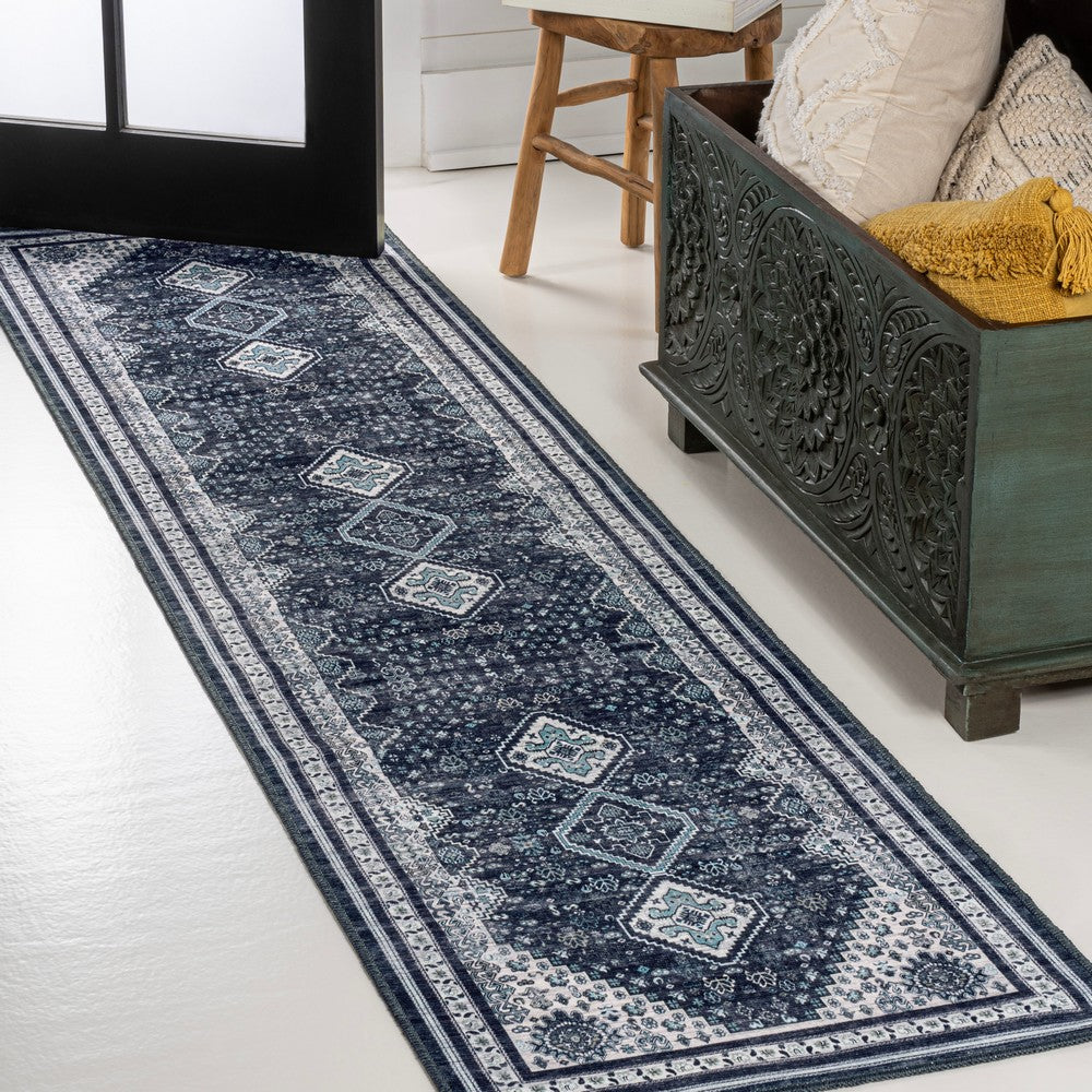 Herr Geometric Medallion Washable Area Rug