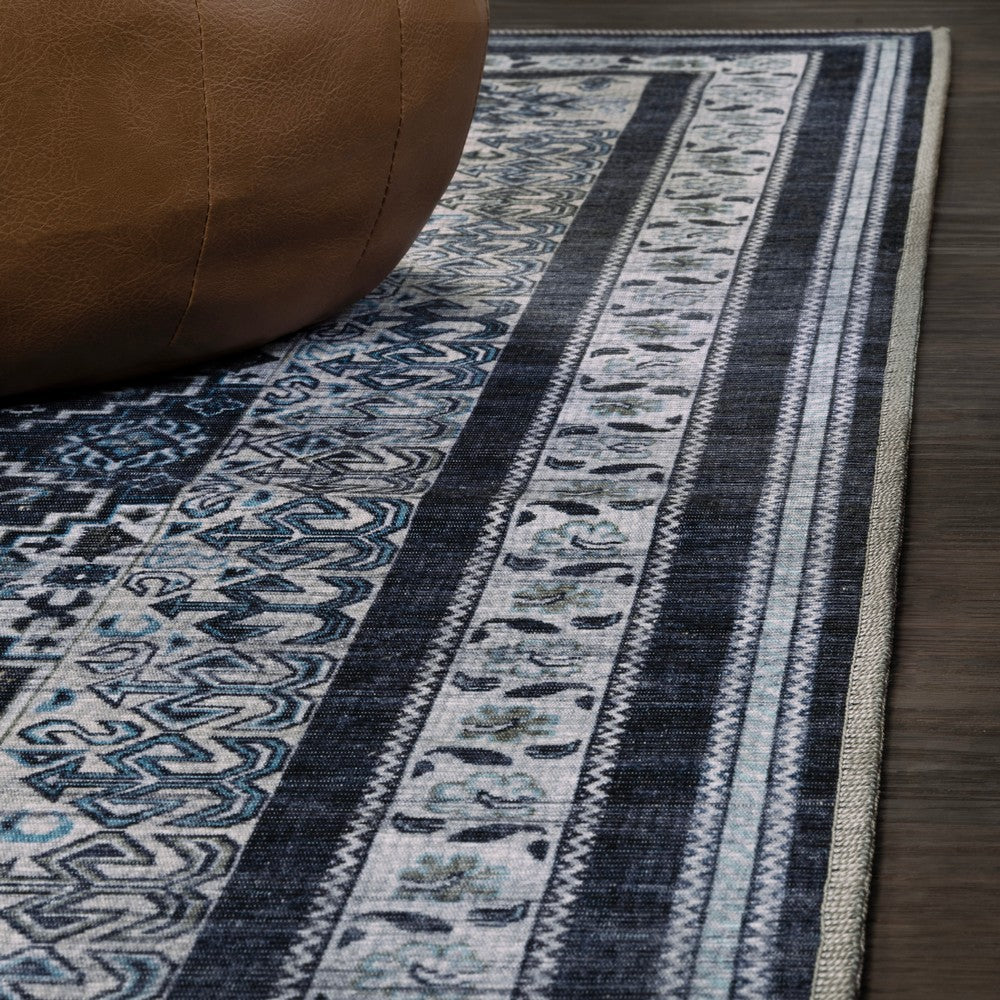 Herr Geometric Medallion Washable Area Rug