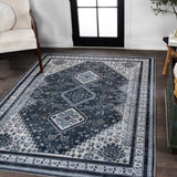 Herr Geometric Medallion Washable Area Rug