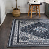 Herr Geometric Medallion Washable Area Rug