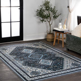 Herr Geometric Medallion Washable Area Rug