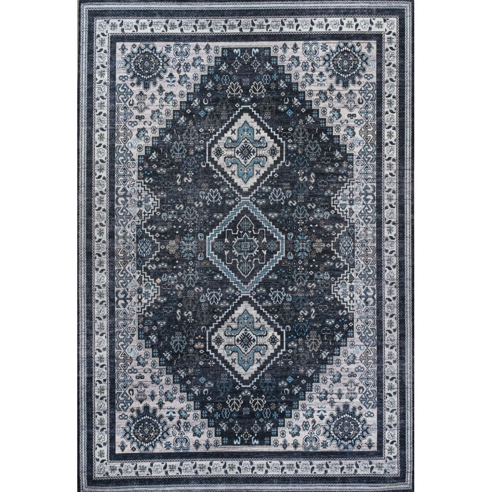 Herr Geometric Medallion Washable Area Rug
