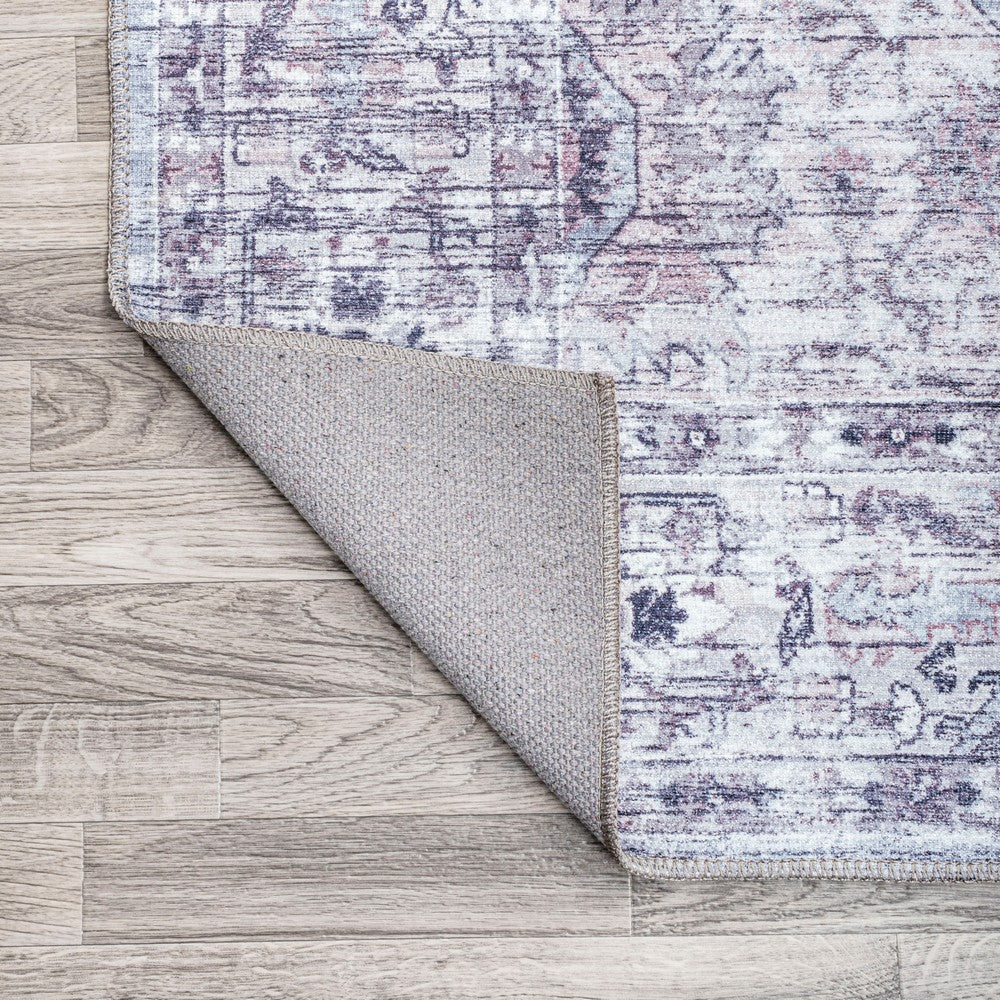 Nobleman Boho Gray Medallion Washable Indoor/Outdoor Area Rug