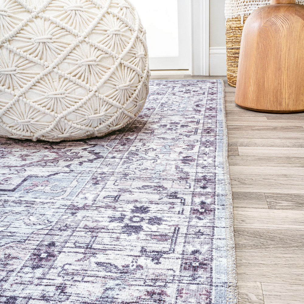 Nobleman Boho Gray Medallion Washable Indoor/Outdoor Area Rug