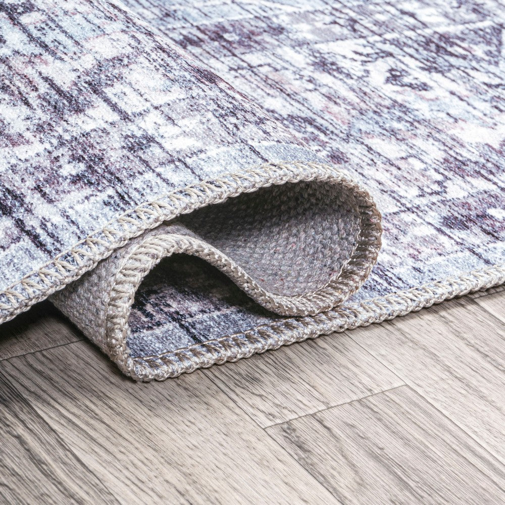Nobleman Boho Gray Medallion Washable Indoor/Outdoor Area Rug