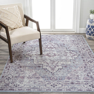 Nobleman Boho Gray Medallion Washable Indoor/Outdoor Area Rug