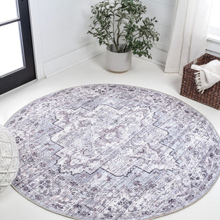 Nobleman Boho Gray Medallion Washable Indoor/Outdoor Area Rug