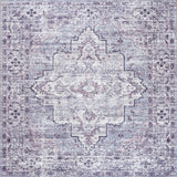 Nobleman Boho Gray Medallion Washable Indoor/Outdoor Area Rug