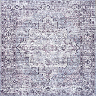 Nobleman Boho Gray Medallion Washable Indoor/Outdoor Area Rug