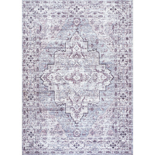 Nobleman Boho Gray Medallion Washable Indoor/Outdoor Area Rug