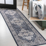 Nobleman Boho Gray Medallion Washable Indoor/Outdoor Area Rug