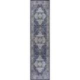 Nobleman Boho Gray Medallion Washable Indoor/Outdoor Area Rug