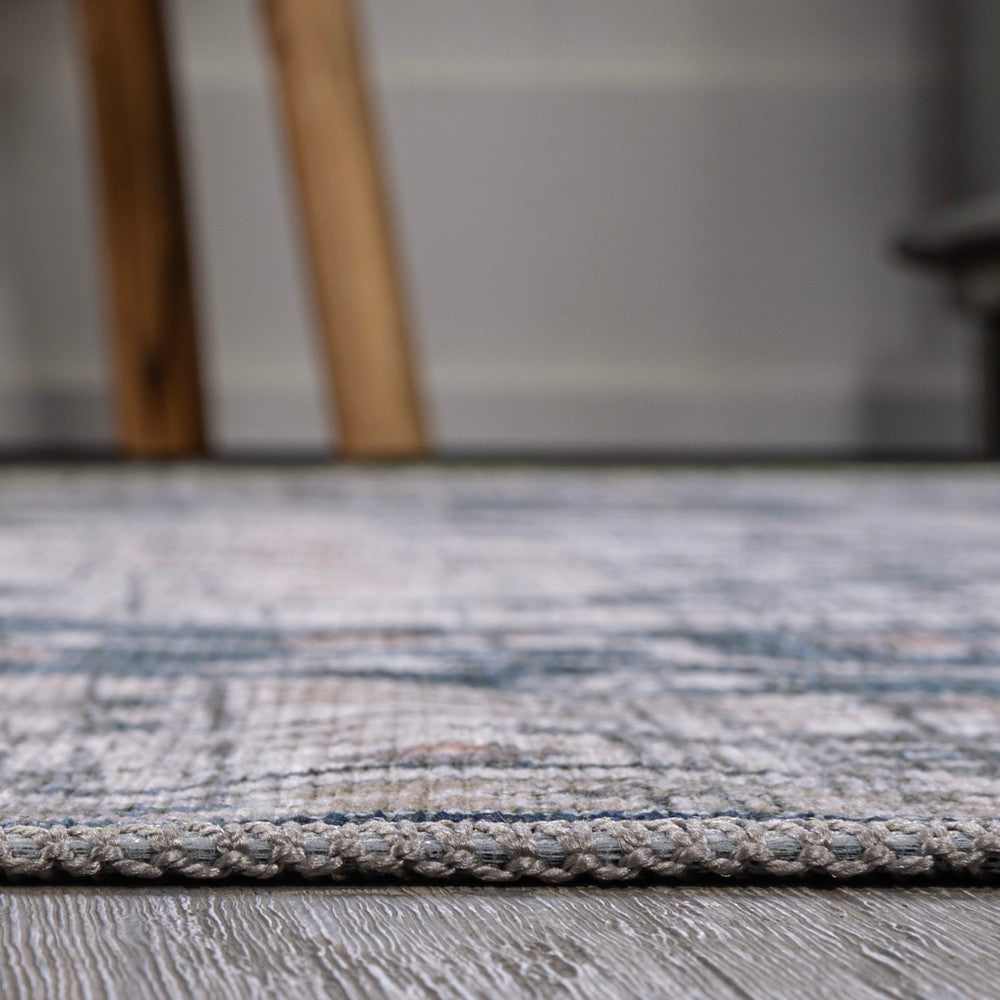 Nobleman Boho Gray Medallion Washable Indoor/Outdoor Area Rug