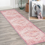 Bright ogee Medallion Washable Area Rug