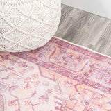 Bright ogee Medallion Washable Area Rug