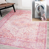 Bright ogee Medallion Washable Area Rug
