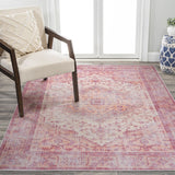 Bright ogee Medallion Washable Area Rug