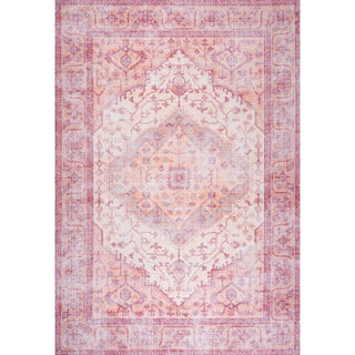 Bright ogee Medallion Washable Area Rug