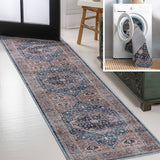 Bright ogee Medallion Washable Area Rug