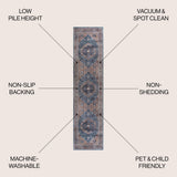 Bright ogee Medallion Washable Area Rug