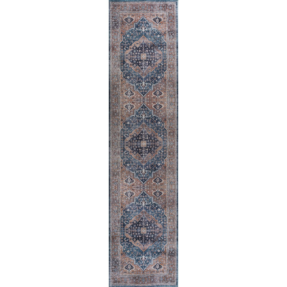 Bright ogee Medallion Washable Area Rug