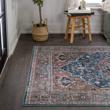 Bright ogee Medallion Washable Area Rug