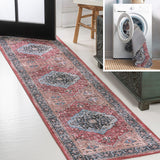 Bright ogee Medallion Washable Area Rug