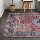 Bright ogee Medallion Washable Area Rug