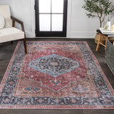 Bright ogee Medallion Washable Area Rug