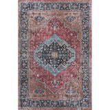 Bright ogee Medallion Washable Area Rug