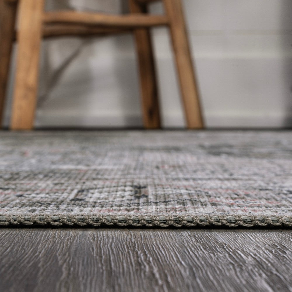 Bright ogee Medallion Washable Area Rug