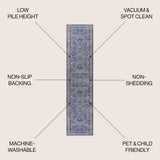 Jiminy Persian Washable Area Rug