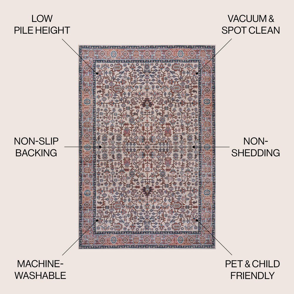 Jiminy Persian Washable Area Rug