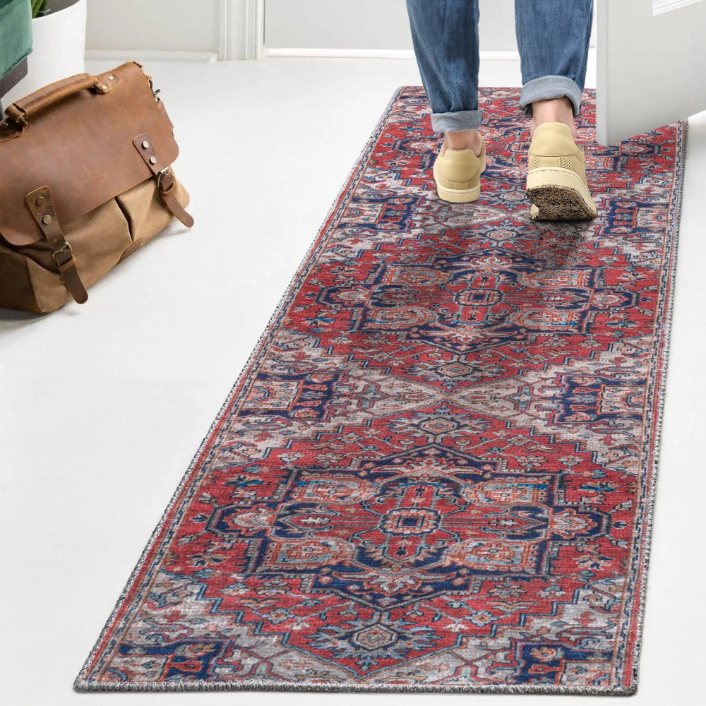 Garza Ornate Large Medallion Washable Area Rug
