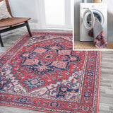 Garza Ornate Large Medallion Washable Area Rug