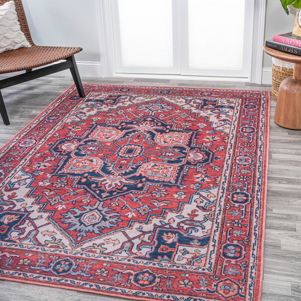 Garza Ornate Large Medallion Washable Area Rug