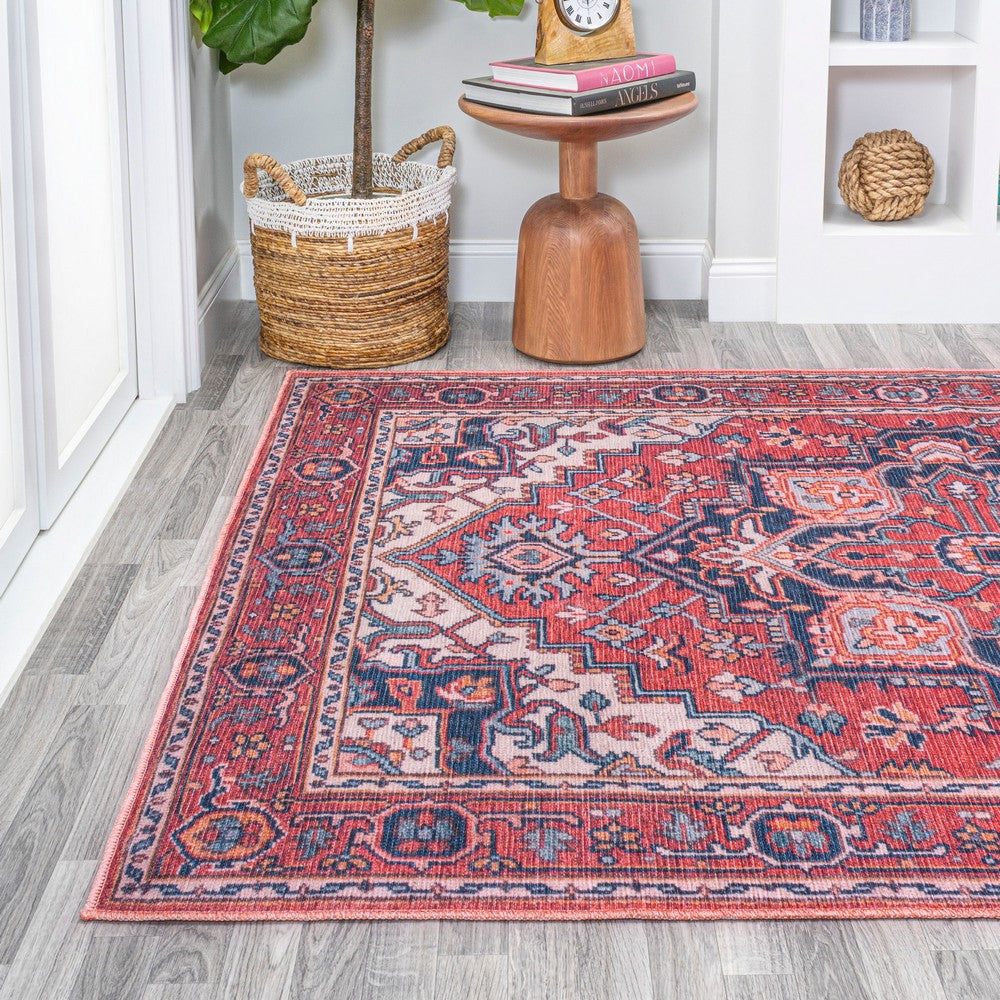 Garza Ornate Large Medallion Washable Area Rug