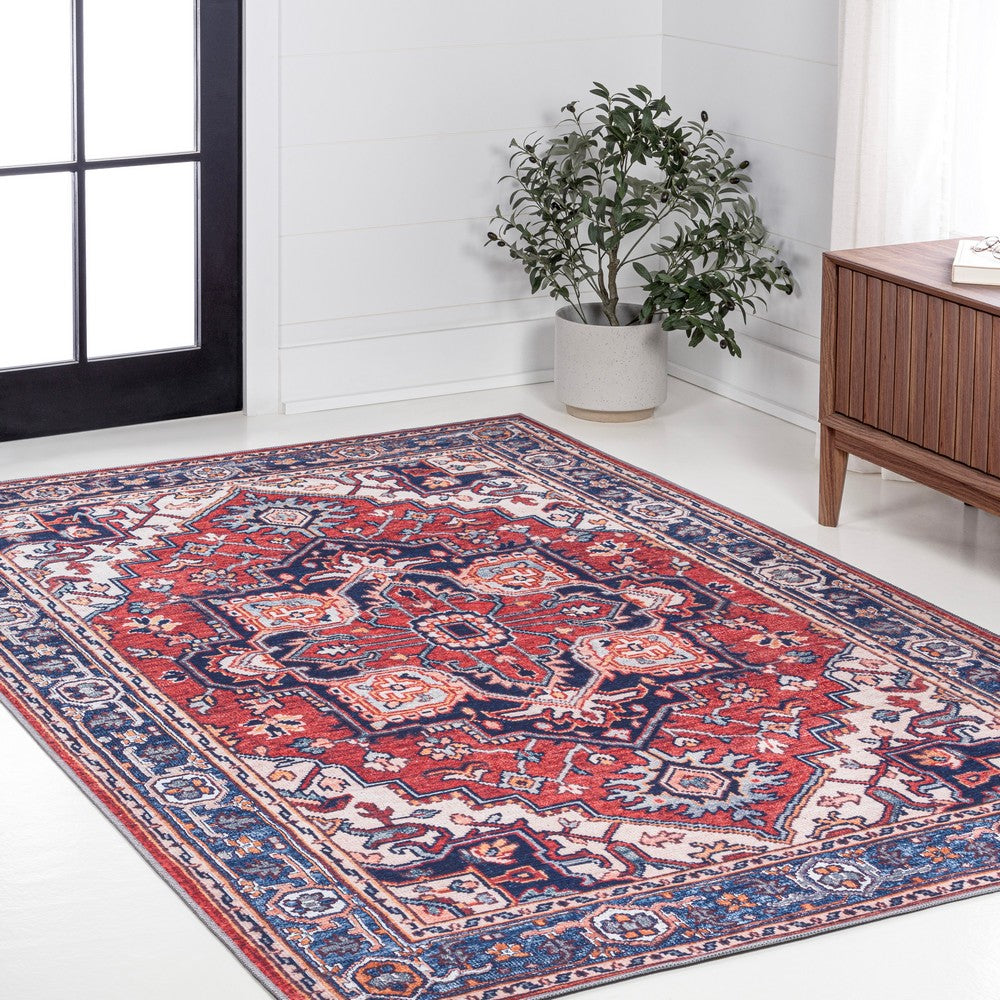 Garza Ornate Large Medallion Washable Area Rug
