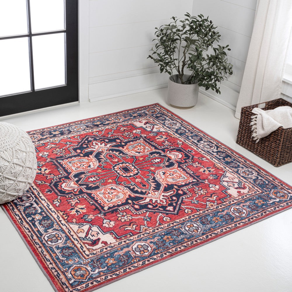 Garza Ornate Large Medallion Washable Area Rug